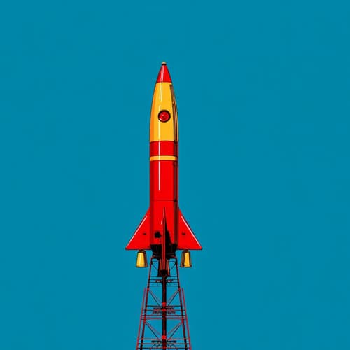 Rocket On A Blue Background